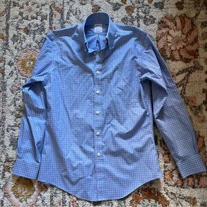 Small blue brooks brothers checkered button up shirt regent fit